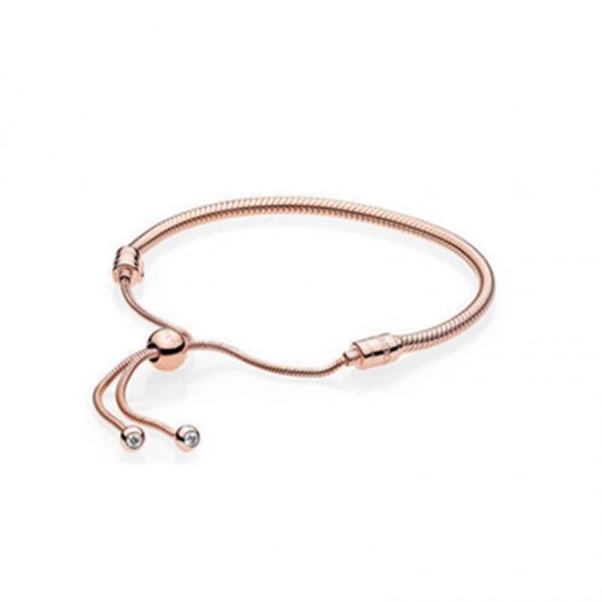 Thboxes New Rose Gold s925 Silver Heart-shaped Basic Chain Fit Original Charm Pandoraer Snake Bone Bracelet For Women