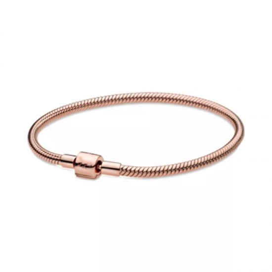 Thboxes New Rose Gold s925 Silver Heart-shaped Basic Chain Fit Original Charm Pandoraer Snake Bone Bracelet For Women